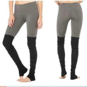 ALO Yoga Leggings Goddess Leggings Black & Grey Size Medium